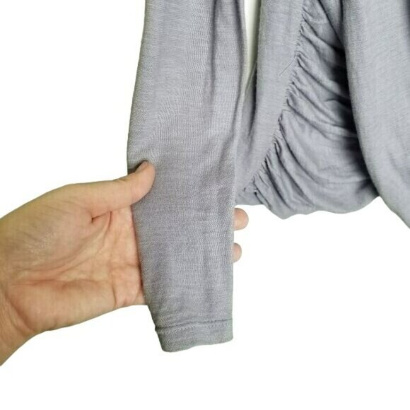 Anthropologie Akemi + Kin Top Faux Wrap Crossover Purple Long Sleeve Blouse S - Picture 9 of 13